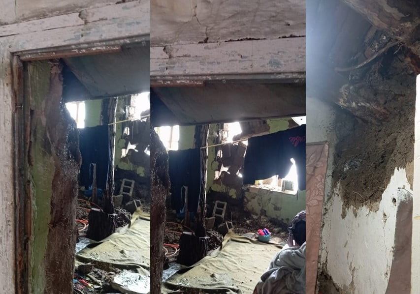 HAKKARİ’DE ETKİLİ OLAN YAĞIŞLAR NEDENİYLE BİR EV ÇÖKTÜ.