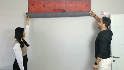 Halıyı tuvale çeviren mühendis çiftin eserleri hayran bırakıyor