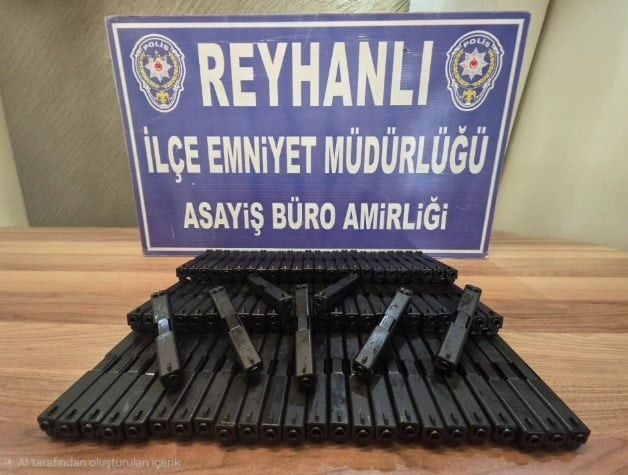 HATAY'DA OTOMOBİLİN BAGAJ KISMINDA ZULALANMIŞ LÜKS MARKAYA 80 ADET AİT TABANCA SÜRGÜ TAKIMI ELE...
