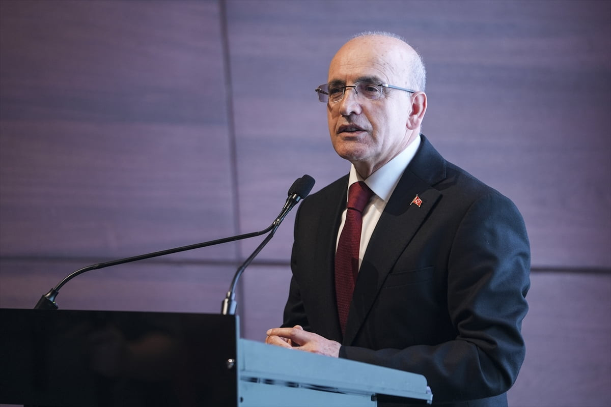 Hazine ve Maliye Bakanı Mehmet Şimşek, İstanbul Finans Merkezi Ziraat Bankası Oditoryumu'nda...