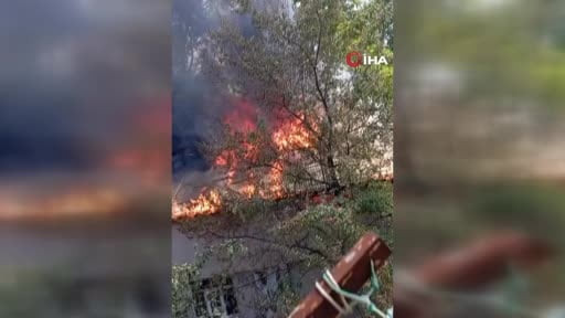 Hizan'da kereste atölyesi yangını: Ev ve mezarlık zarar gördü
