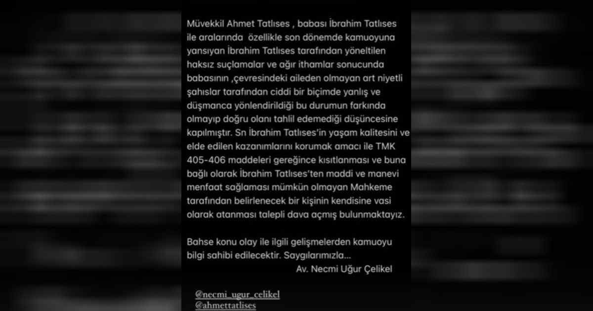 İbrahim Tatlıses vasi atanması