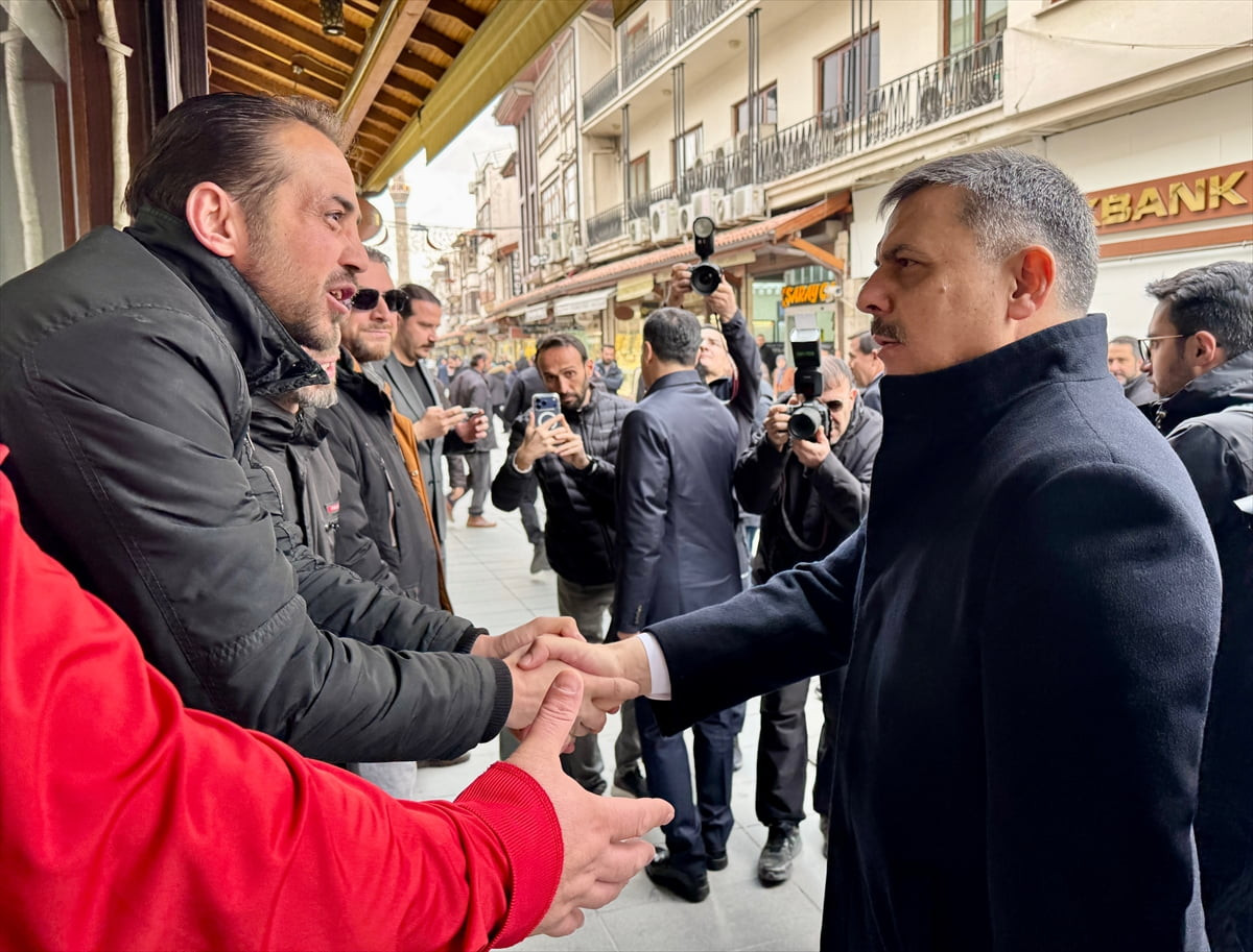 İçişleri Bakanı Mustafa Çiftçi, çeşitli programlara katılmak için geldiği Konya'da tarihi Bedesten...
