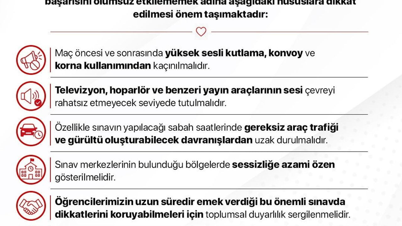 İletişim Başkanlığı'ndan YKS öncesi milli maçı uyarısı