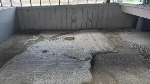 İnşaat çalışmalarında ortaya çıkan ve depremi hasarsız atlatan devasa mozaik ilk günkü ihtişamını...