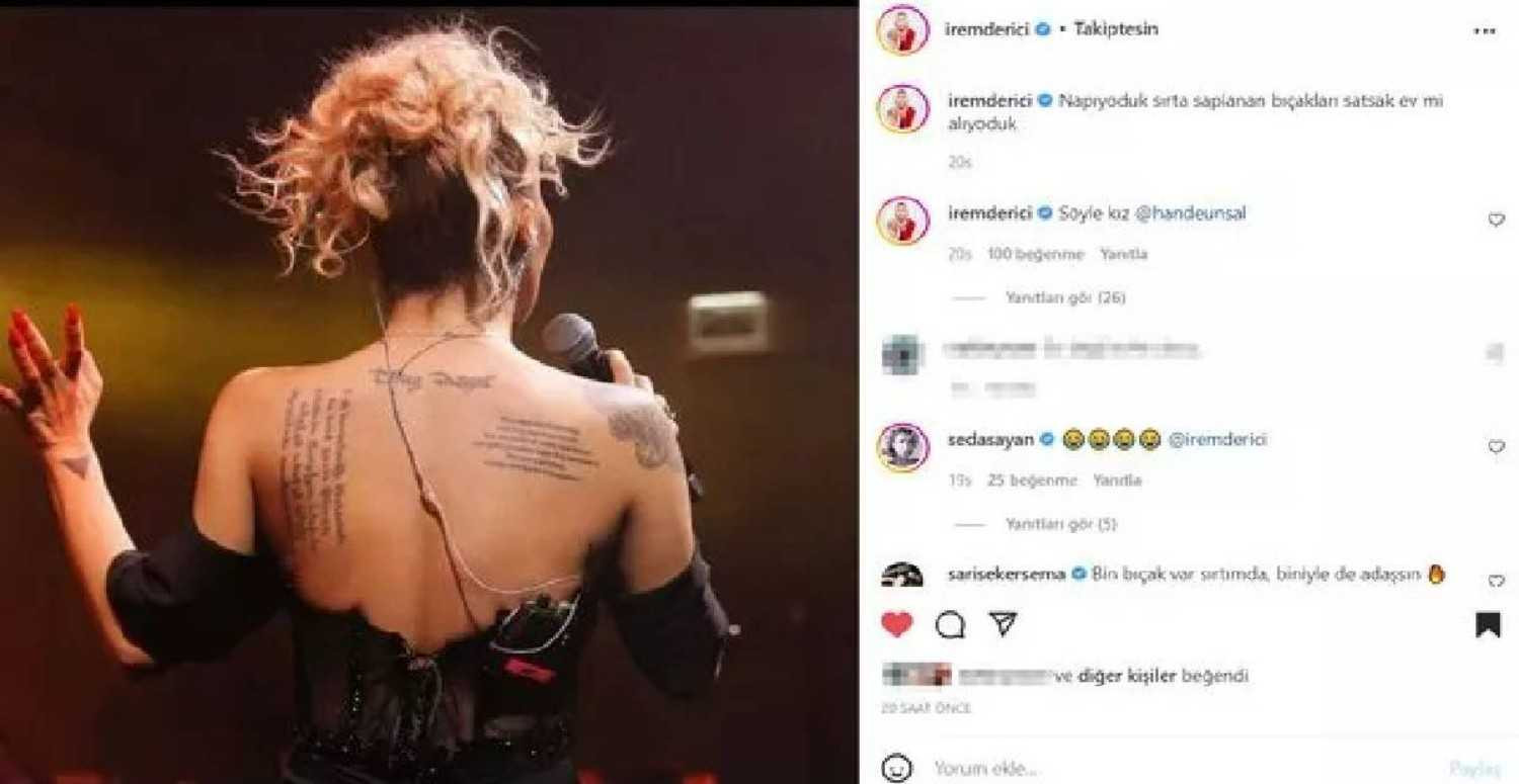 İrem Derici Sırt Dövmeleri