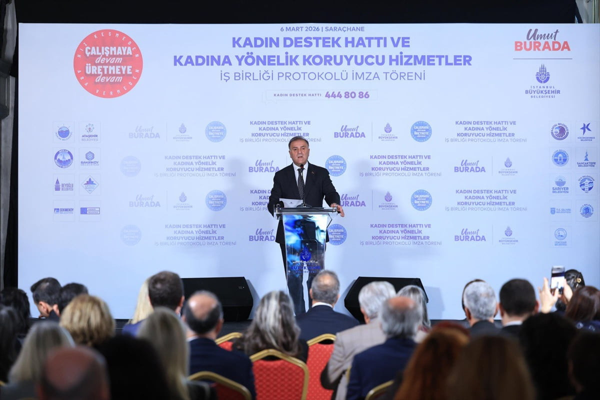 İstanbul Büyükşehir Belediyesi (İBB) ile 17 ilçe belediyesi arasında "Kadın Destek Hattı ve Kadına...