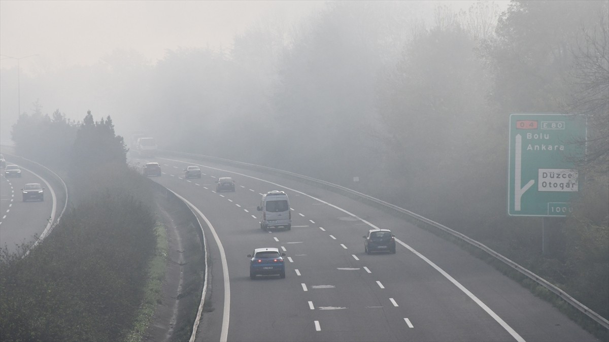 İstanbul ile Ankara arasında ulaşımı sağlayan güzergahlardan Anadolu Otoyolu'nun Düzce geçişindeki...