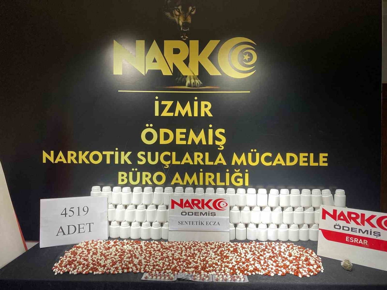İZMİR ÖDEMİŞ’TE POLİS EKİPLERİ TARAFINDAN GERÇEKLEŞTİRİLEN OPERASYONLARDA UYUŞTURUCU MADDE ELE...