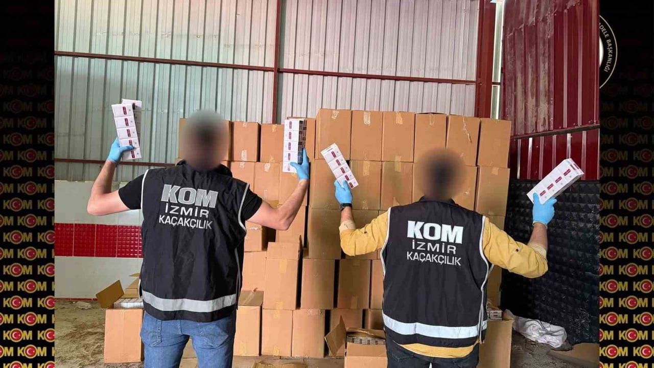 İZMİR'İN BORNOVA İLÇESİNDE BİR DEPOYA DÜZENLENEN OPERASYONDA PİYASA DEĞERİ YAKLAŞIK 10 MİLYON LİRA...