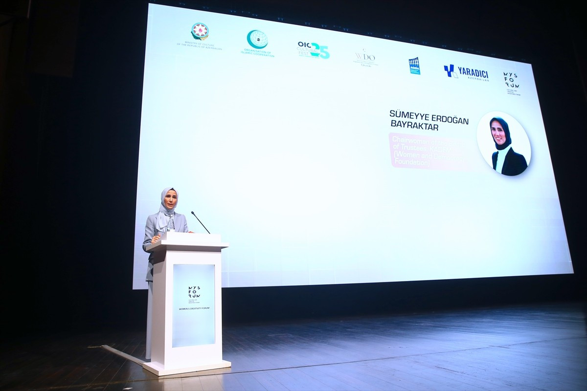 Kadın ve Demokrasi Vakfı (KADEM) Mütevelli Heyeti Başkanı Sümeyye Erdoğan Bayraktar, Azerbaycan'ın...