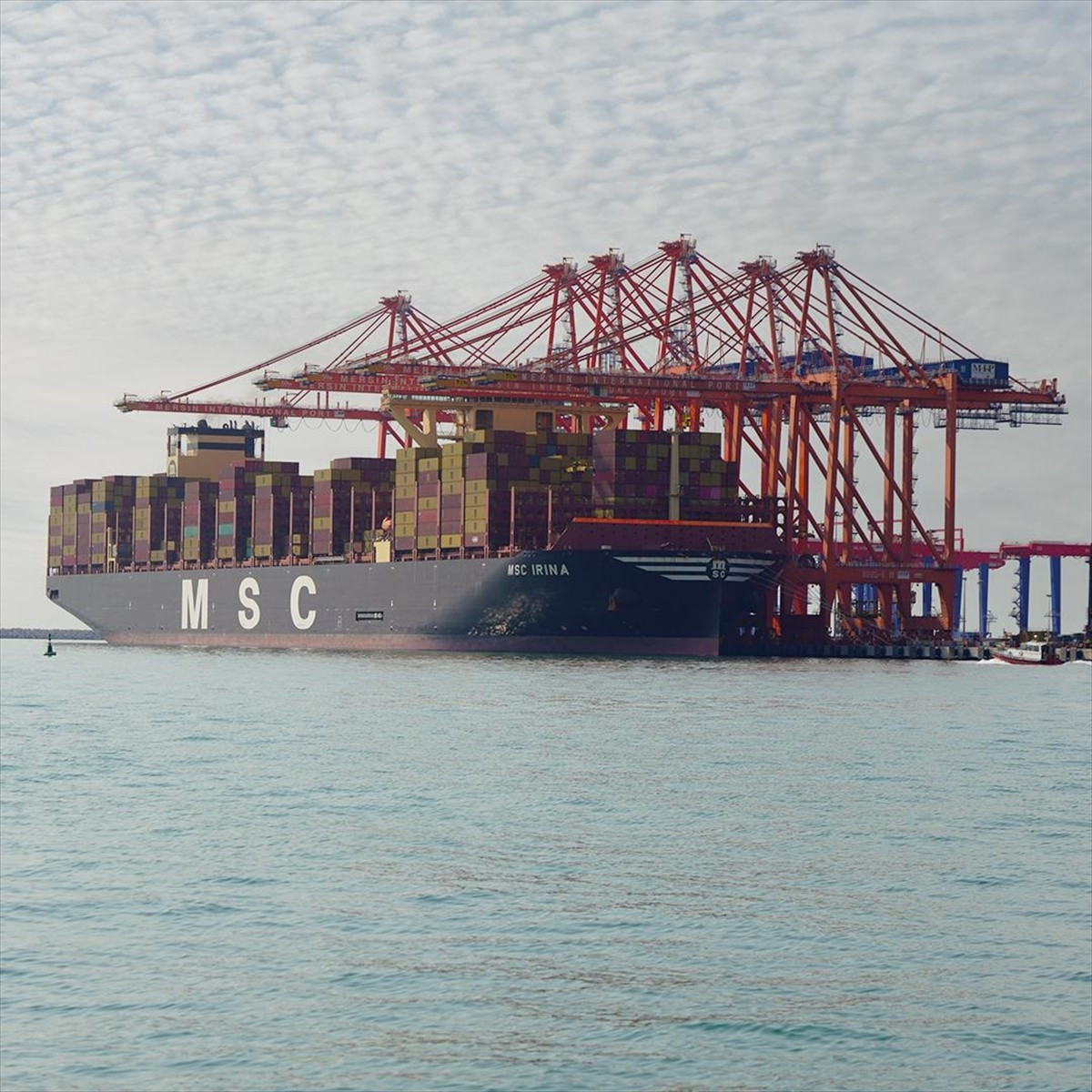 Kapasitesi artırılan Mersin Uluslararası Limanı'nın (MIP) hizmete alınan yeni terminaline 400...