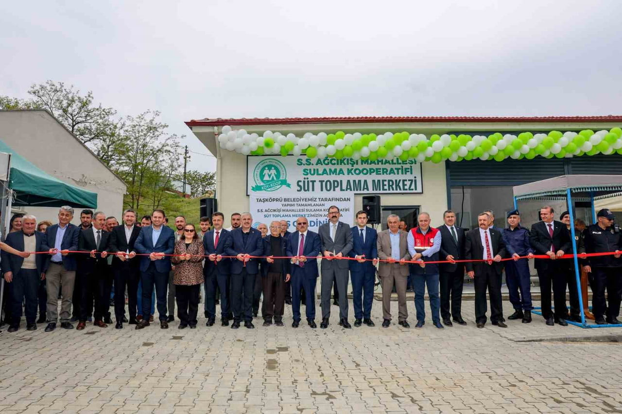 KASTAMONU’NUN TAŞKÖPRÜ İLÇESİNDE TAŞKÖPRÜ BELEDİYESİ TARAFINDAN YAPIMI TAMAMLANAN SÜT TOPLAMA...