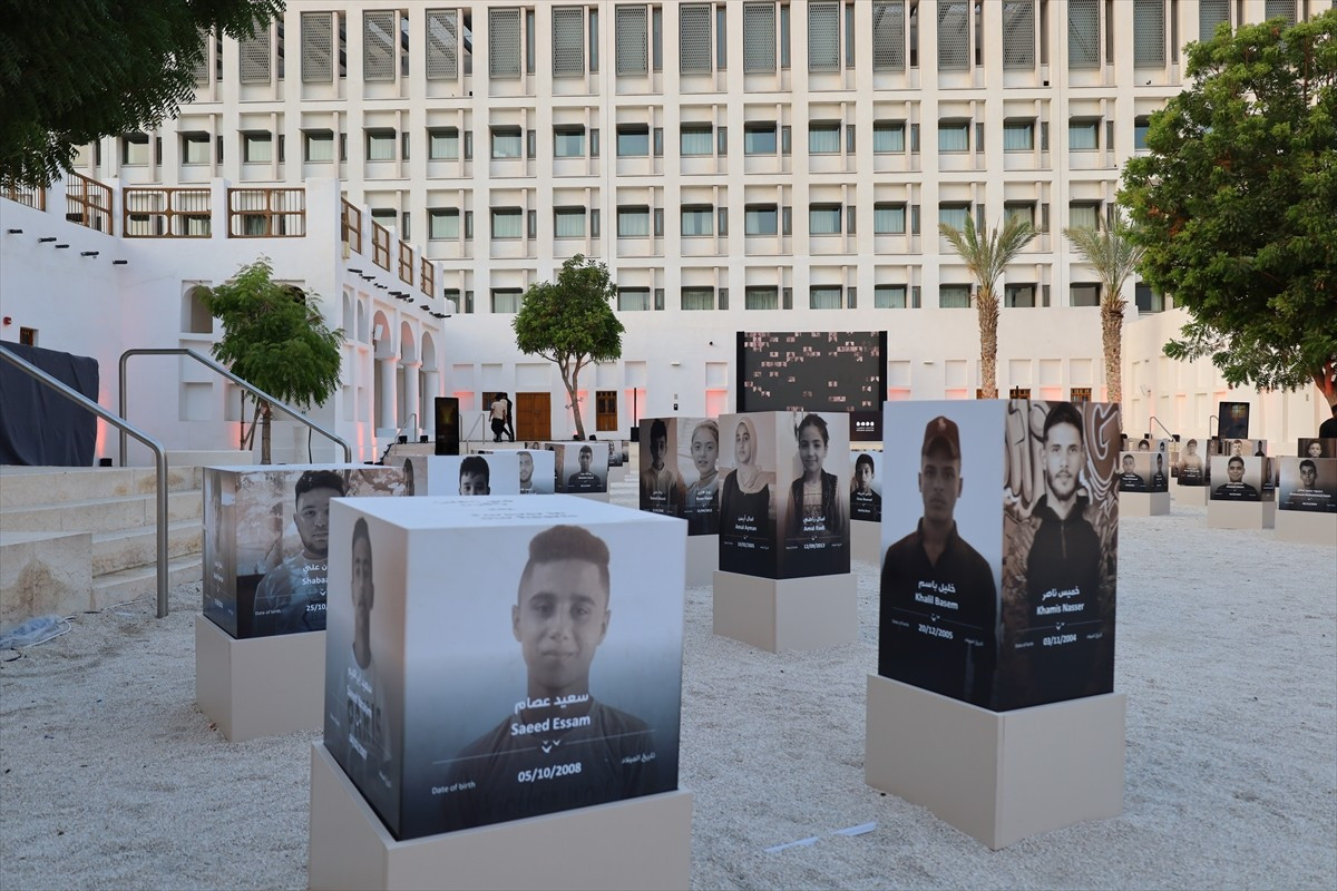 Katar’ın başkenti Doha’da İsrail'in Gazze'ye yönelik saldırılarında yaşamını yitiren Filistinli...