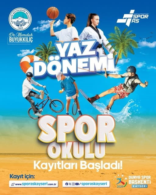 KAYSERİ BÜYÜKŞEHİR BELEDİYESİ SPOR A.Ş.’NİN SPOR OKULU’NDA YAZ DÖNEMİ KAYITLARI...