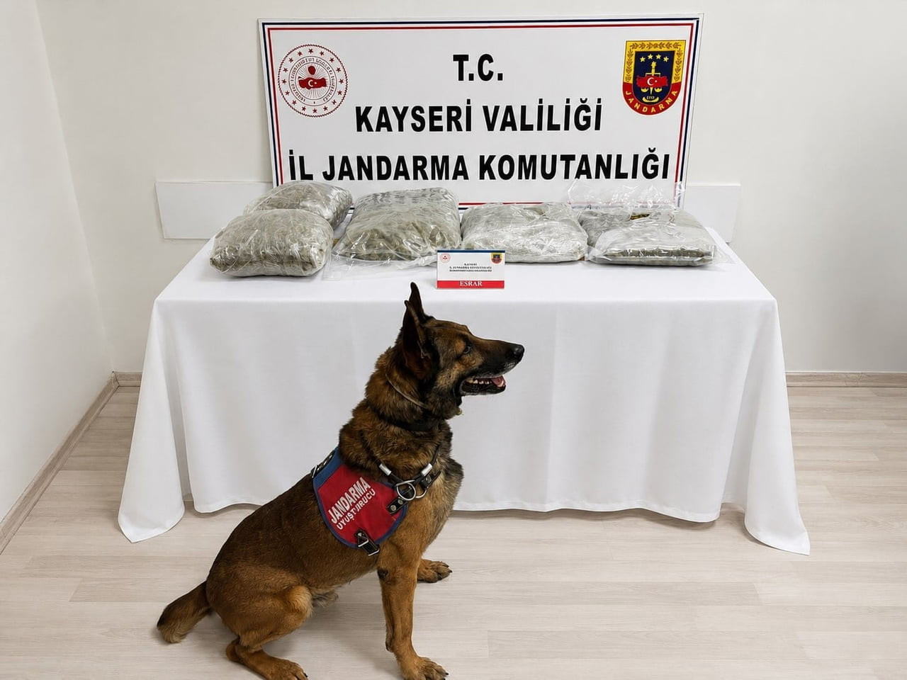 KAYSERİ İL JANDARMA KOMUTANLIĞI EKİPLERİNCE YAPILAN ÇALIŞMALARDA BİR ARAÇTA TOPLAM 5 KİLO...