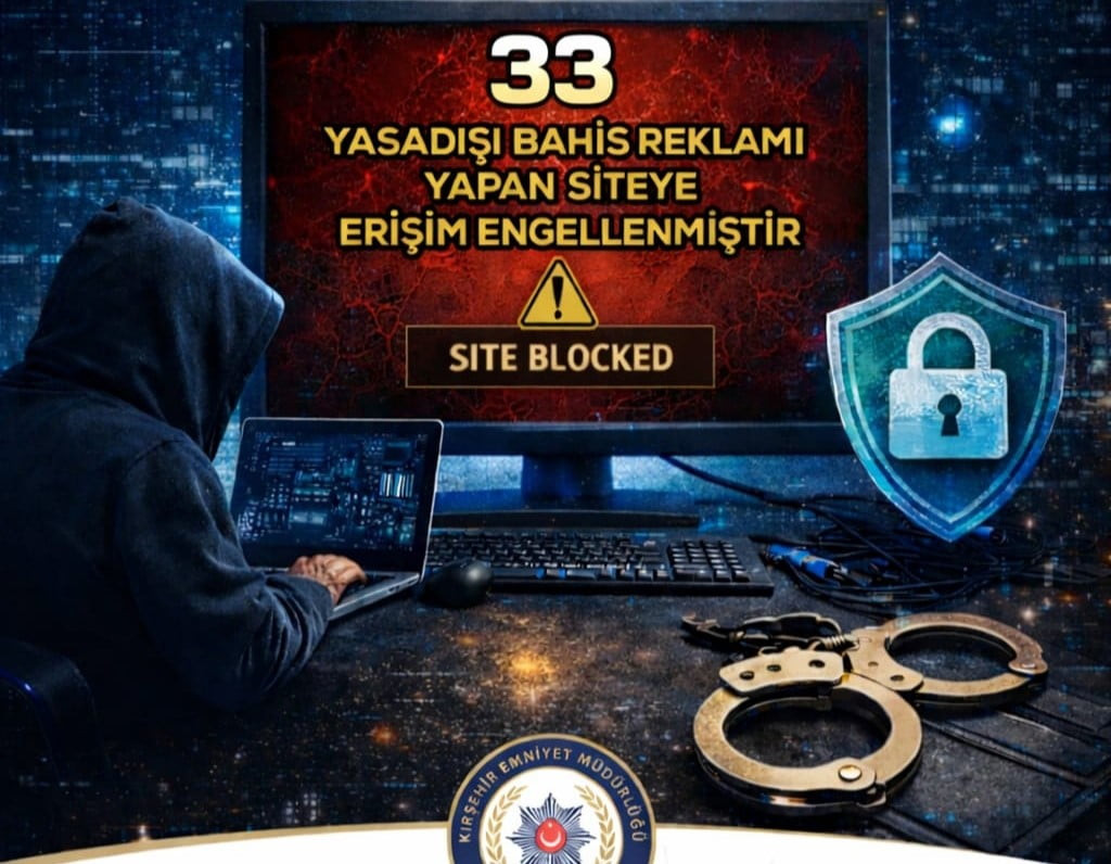 KIRŞEHİR'DE YASA DIŞI BAHİS SİTESİ REKLAMI YAPAN 33 İNTERNET SİTESİNE ERİŞİM ENGELİ...