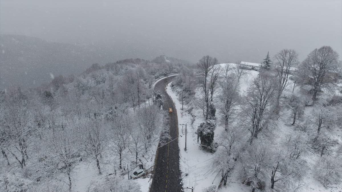 Kocaeli'de Samanlı Dağları’nın yamaçlarında etkili olan kar yağışının oluşturduğu kış manzaraları...