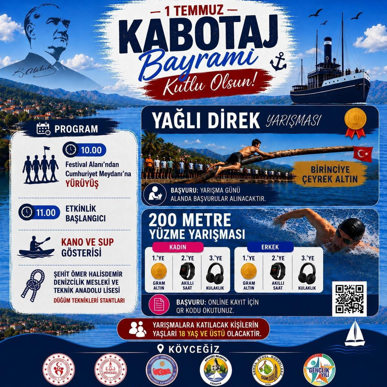 KÖYCEĞİZ’DE DENİZCİLİK VE KABOTAJ BAYRAMI ÇEŞİTLİ ETKİNLİKLERLE KUTLANACAK