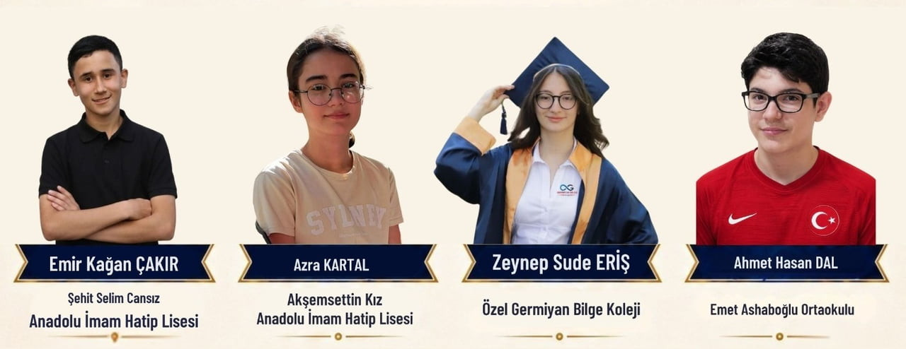 KÜTAHYALI 4 ÖĞRENCİ 500 TAM PUANLA TÜRKİYE BİRİNCİSİ OLDU