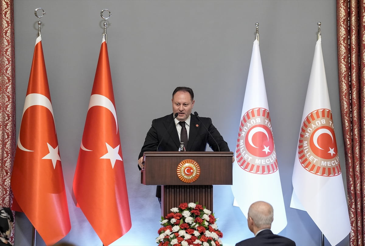 Kuzey Kıbrıs Türk Cumhuriyeti (KKTC) Cumhuriyet Meclisi Başkanı Ziya Öztürkler, TBMM Başkanı Numan...