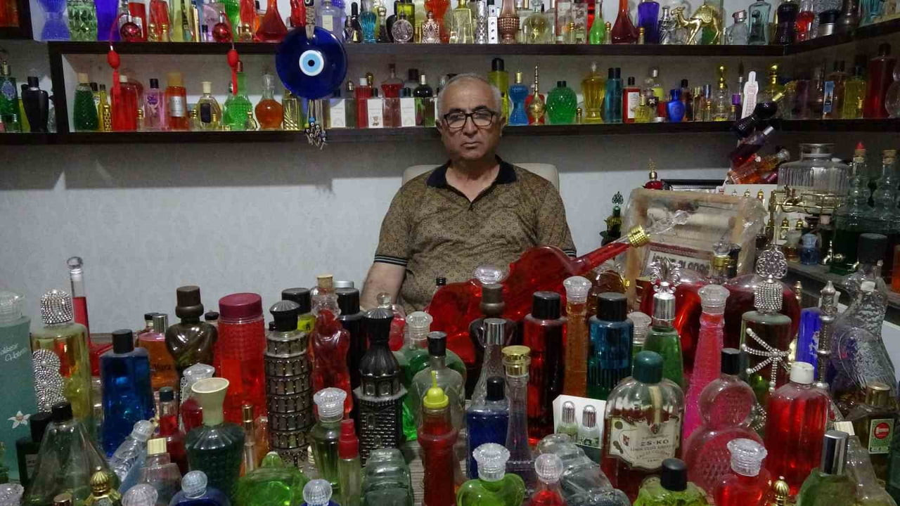 MALATYA'DA YAŞAYAN İSMET ALADAĞ, 35 YILDIR BİRİKTİRDİĞİ YAKLAŞIK 10 BİN PARÇALIK KOLONYA...