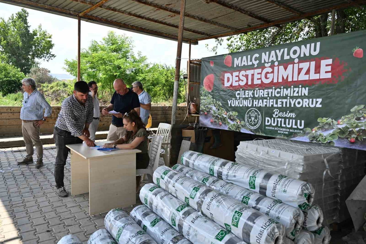MANİSA BÜYÜKŞEHİR BELEDİYESİ, SALİHLİ VE KÖPRÜBAŞI İLÇELERİNDEKİ ÇİLEK ÜRETİCİLERİNİN GİRDİ...