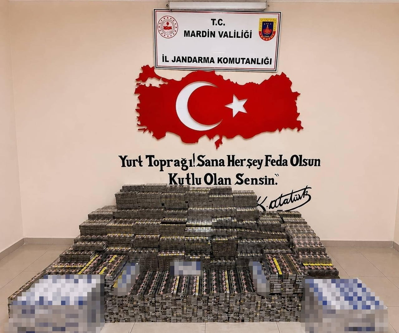 MARDİN'DE İCRA EDİLEN OPERASYONLARDA PİYASA DEĞERİ 5 MİLYON TL OLAN KAÇAK TÜTÜN MAMULLERİ ELE...