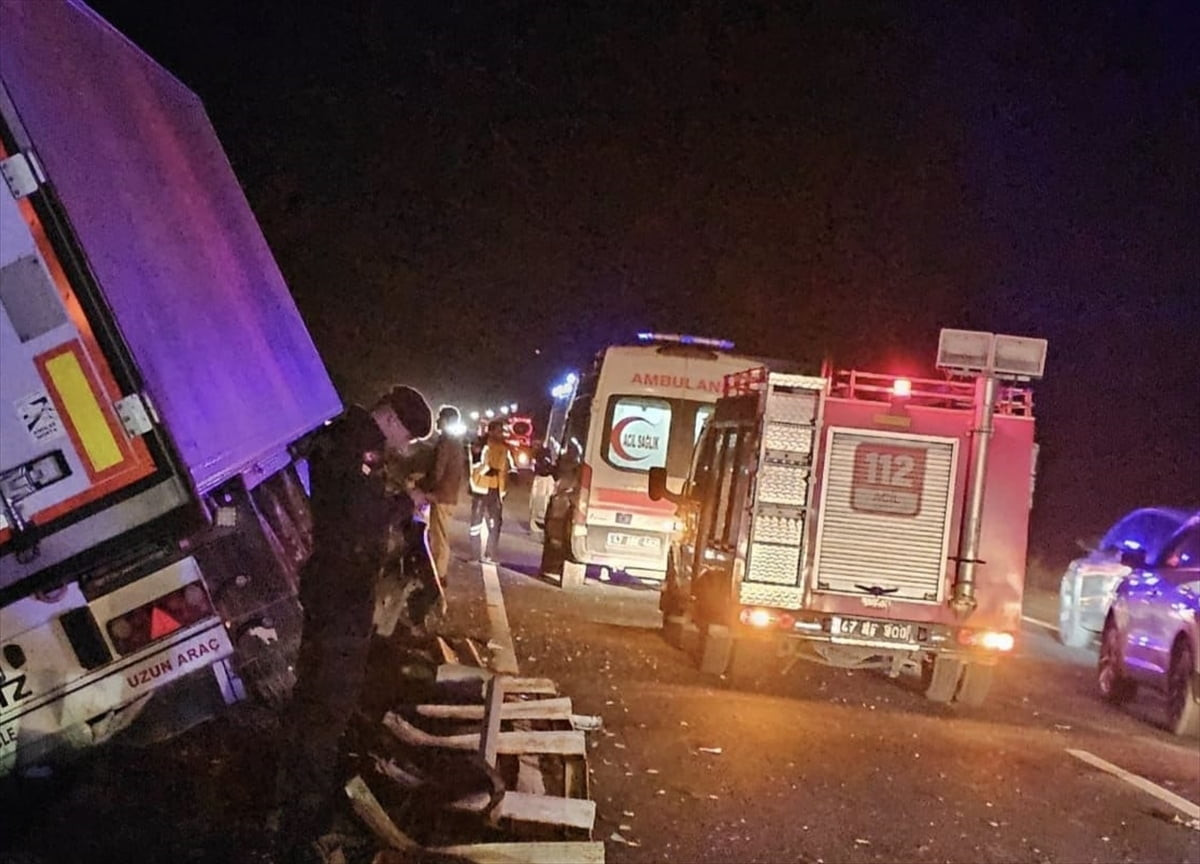 Mardin'in Nusaybin ilçesinde bariyerlere çarpan tırın sürücüsü yaralandı. Kaza yerine 112 Acil...