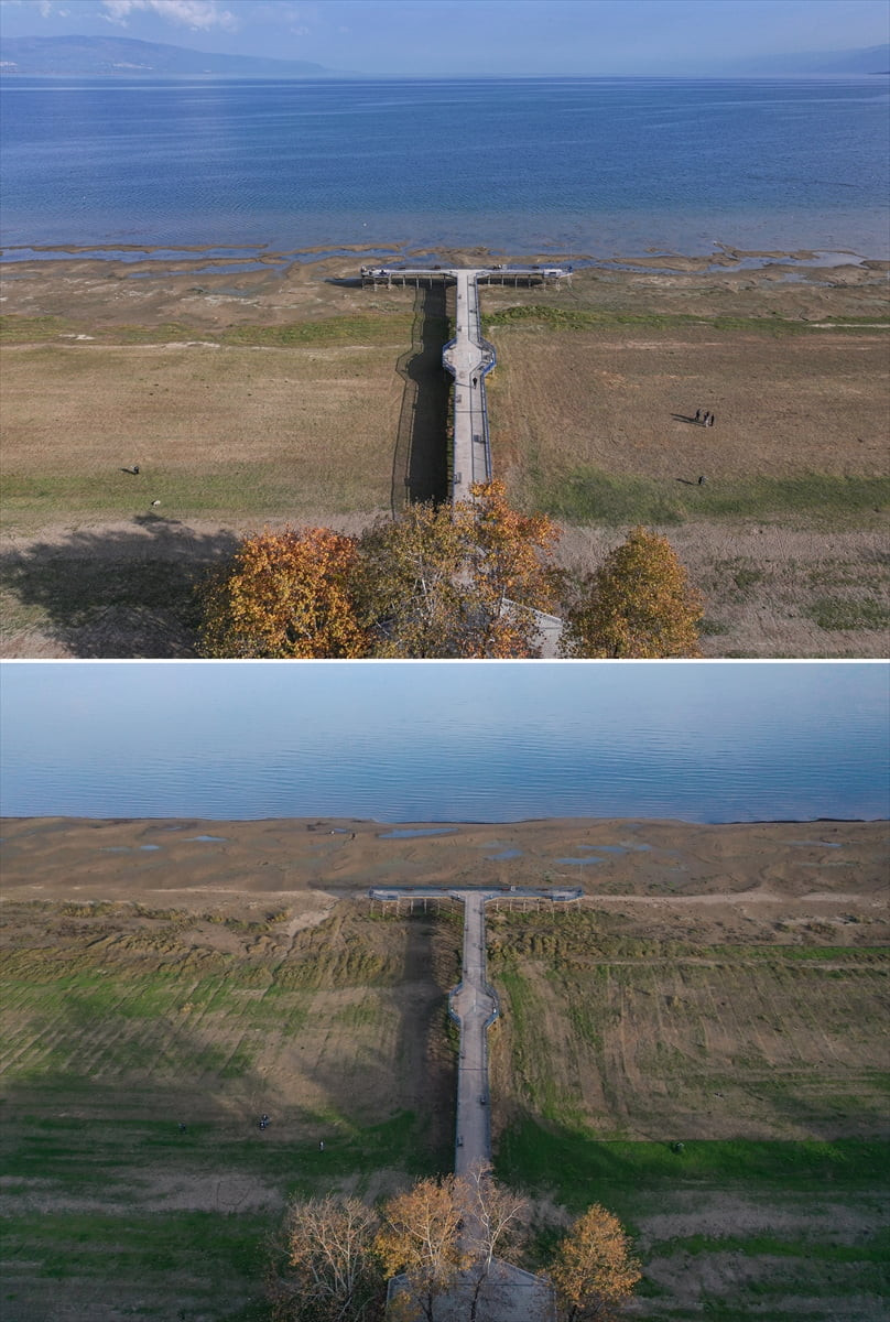 Marmara Bölgesi'nin en büyük, Türkiye'nin ise 5'inci büyük doğal gölü İznik Gölü'ndeki su kaybı...