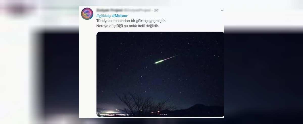 Marmara Bölgesi'ne meteor mu düştü