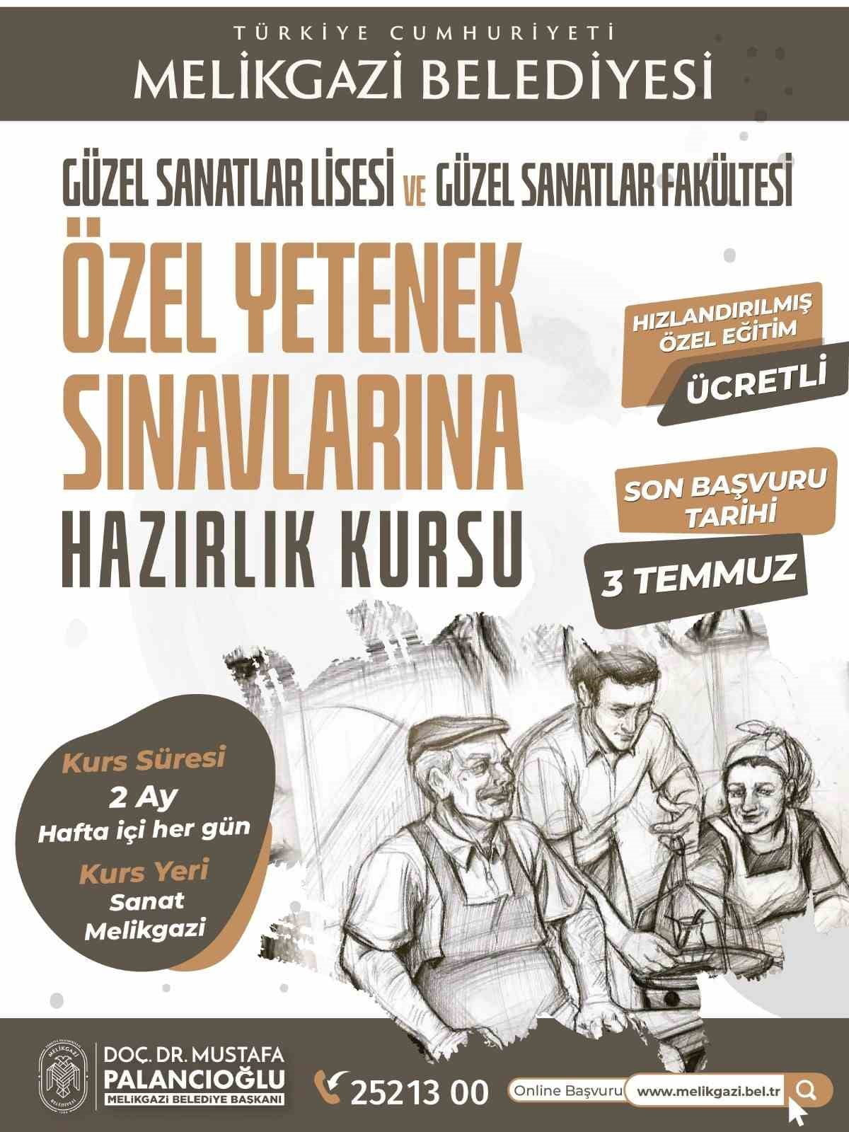 MELİKGAZİ BELEDİYESİ, GÜZEL SANATLAR LİSELERİ İLE GÜZEL SANATLAR FAKÜLTELERİNİN YETENEK...