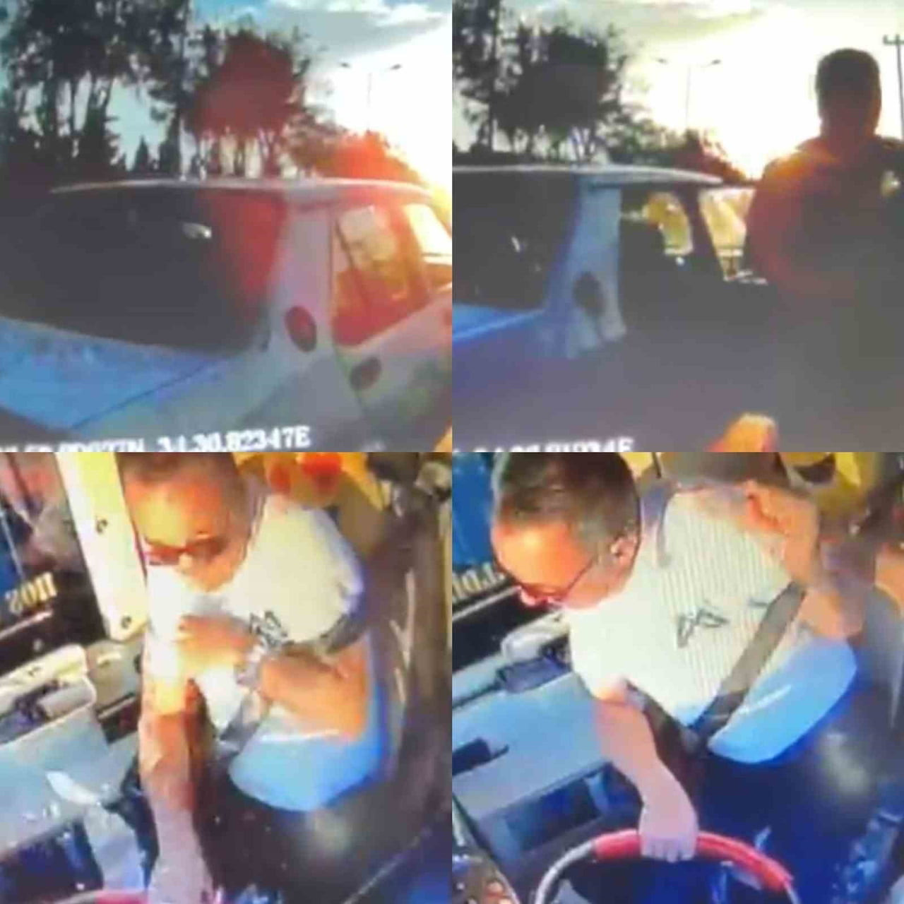 MERSİN’DE TRAFİKTE ÇIKAN TARTIŞMADA TOFAŞ MARKA OTOMOBİLİN SÜRÜCÜSÜ OTOBÜSÜN ÖNÜNÜ KESEREK CAM...