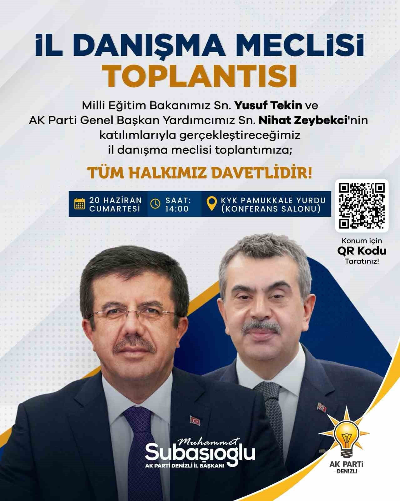 MİLLİ EĞİTİM BAKANI YUSUF TEKİN, AK PARTİ DENİZLİ İL DANIŞMA MECLİSİ TOPLANTISI’NA KATILMAK ÜZERE...