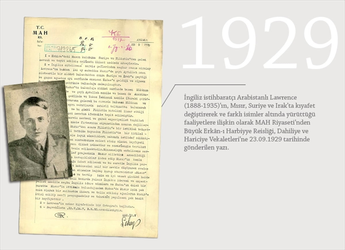 Milli İstihbarat Teşkilatı (MİT), "Arabistanlı Lawrence" olarak bilinen ünlü İngiliz ajanı Thomas...