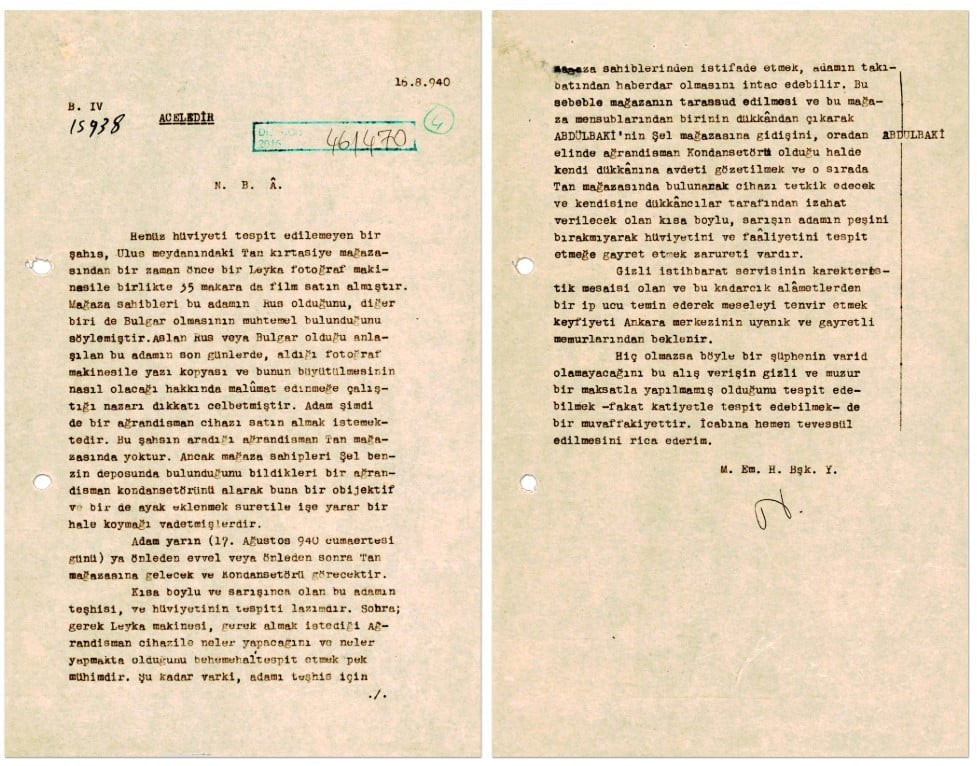 MİLLİ İSTİHBARAT TEŞKİLATI (MİT) RESMİ SİTESİ ÜZERİNDEN 1940 YILINA AİT ANKARA’NIN ULUS SEMTİNDE...