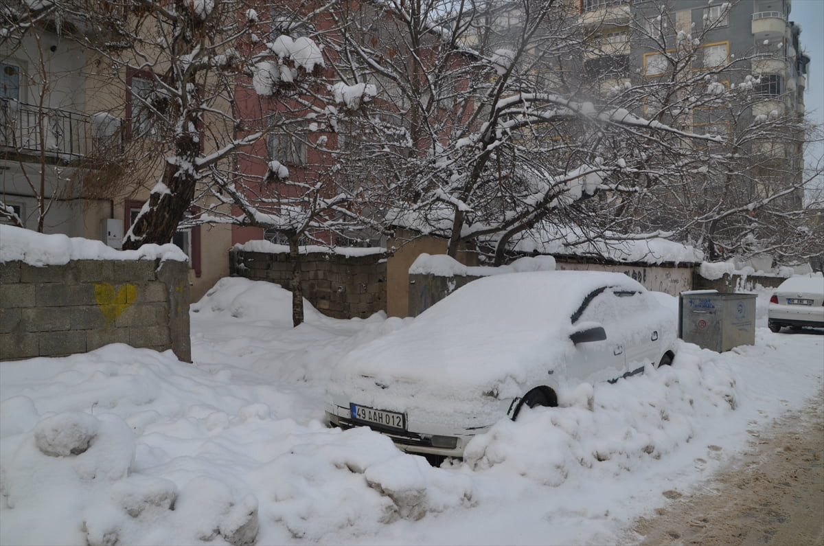Muş'ta kar etkili oldu. Kar yağışı sonrası kent merkezi beyaza büründü.
