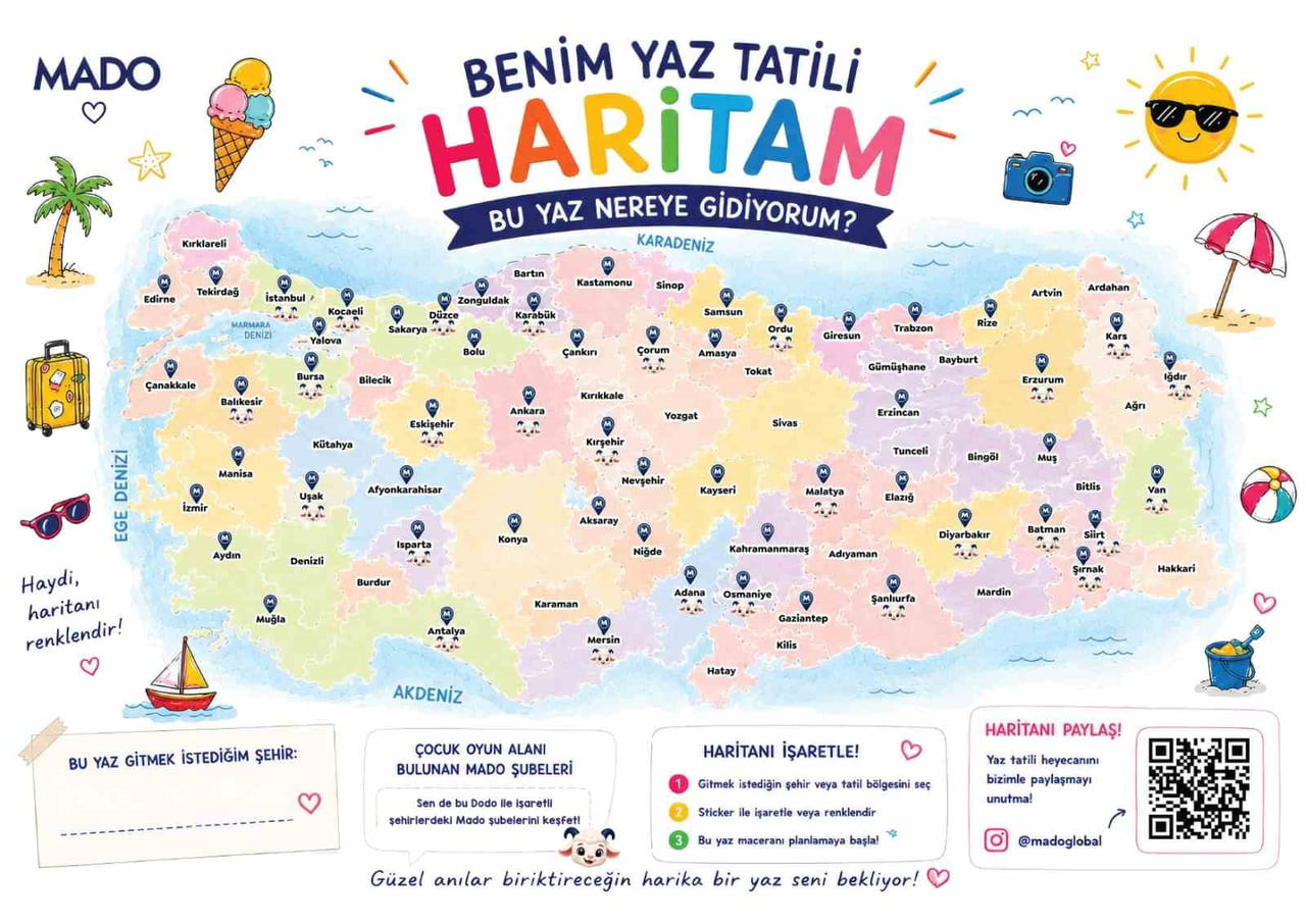 OKULLARIN KAPANMASIYLA BİRLİKTE YAZ TATİLİ HEYECANI YAŞAYAN ÇOCUKLARA YÖNELİK MADO, KARNE DÖNEMİNE...