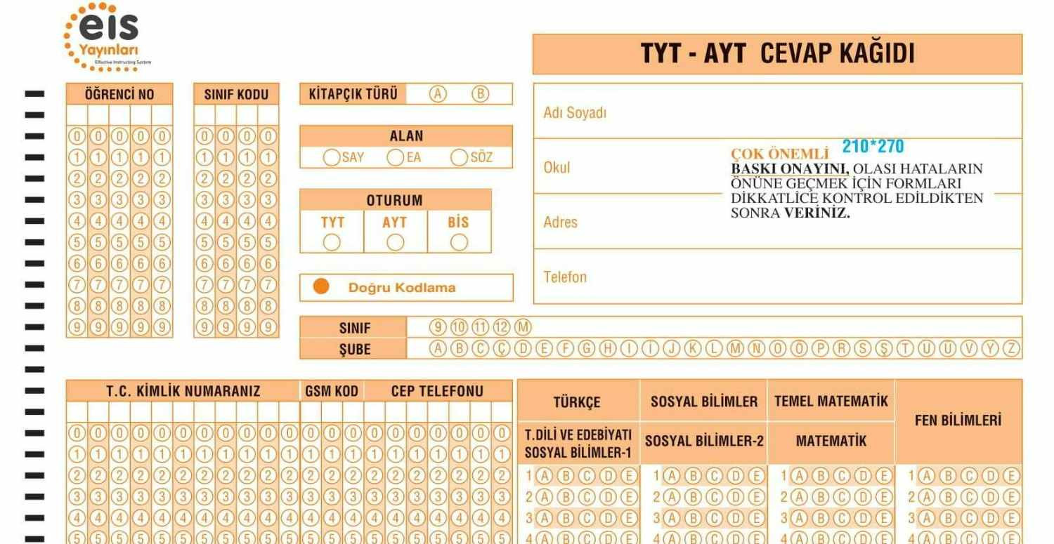 ÖSYM Optikte Gerekli Alanlar Doldurulmadığında Ne Olur