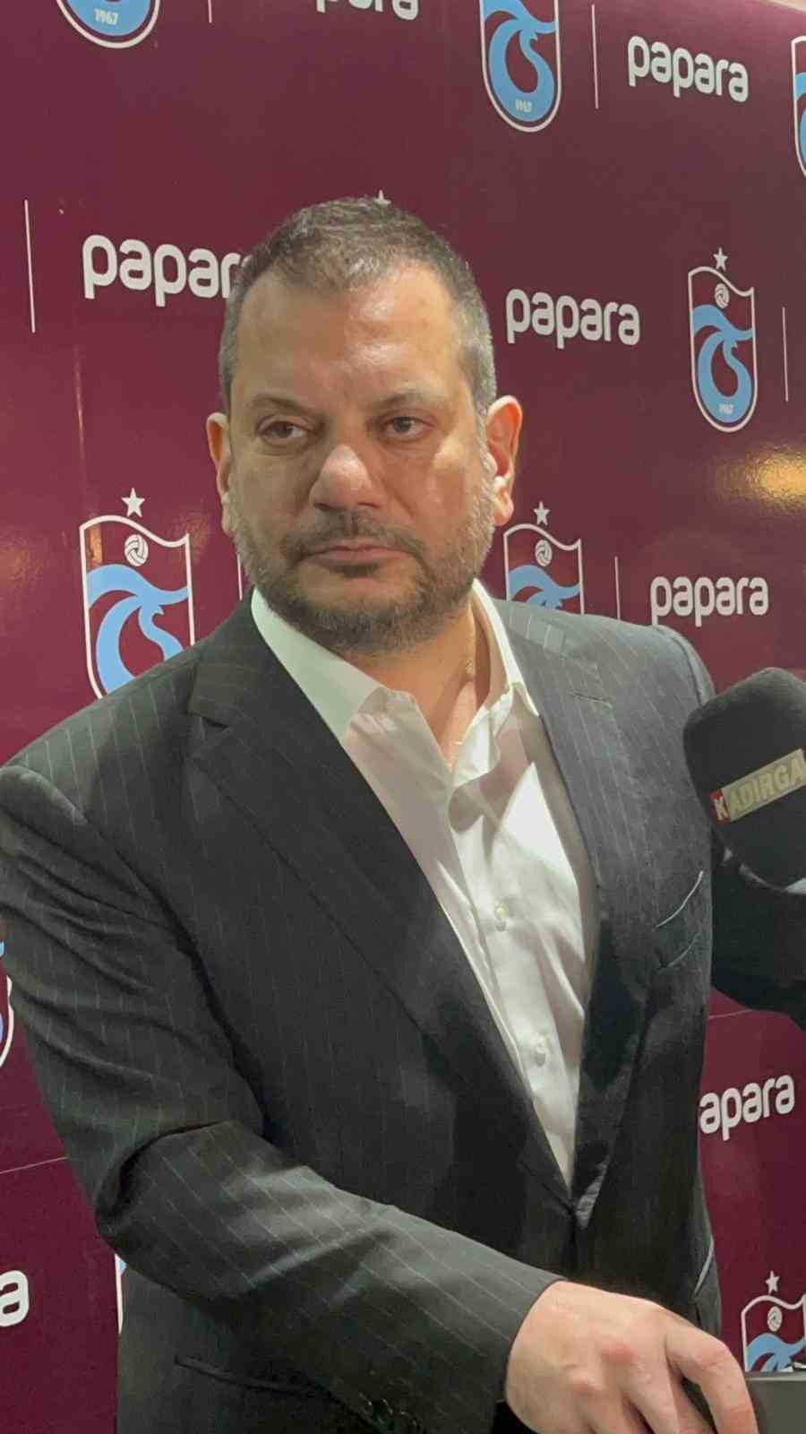 RABZONSPOR KULÜP BAŞKANI ERTUĞRUL DOĞAN, ALINAN GALİBİYETİN ARDINDAN YAPTIĞI AÇIKLAMADA, "BU...