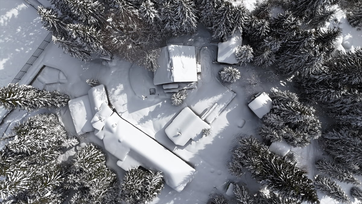 Rize'nin Çamlıhemşin ilçesinde aralıklarla etkisini sürdüren karın ardından beyaz örtüyle kaplanan...