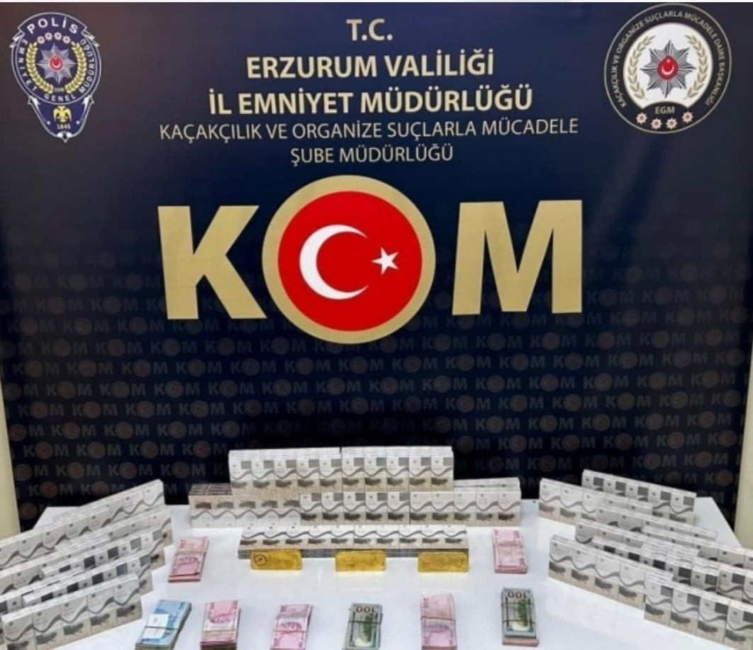 RZURUM’DA POLİSİN GERÇEKLEŞTİRDİĞİ KAÇAKÇILIK OPERASYONUNDA PİYASA DEĞERİ YAKLAŞIK 25 MİLYON TL...