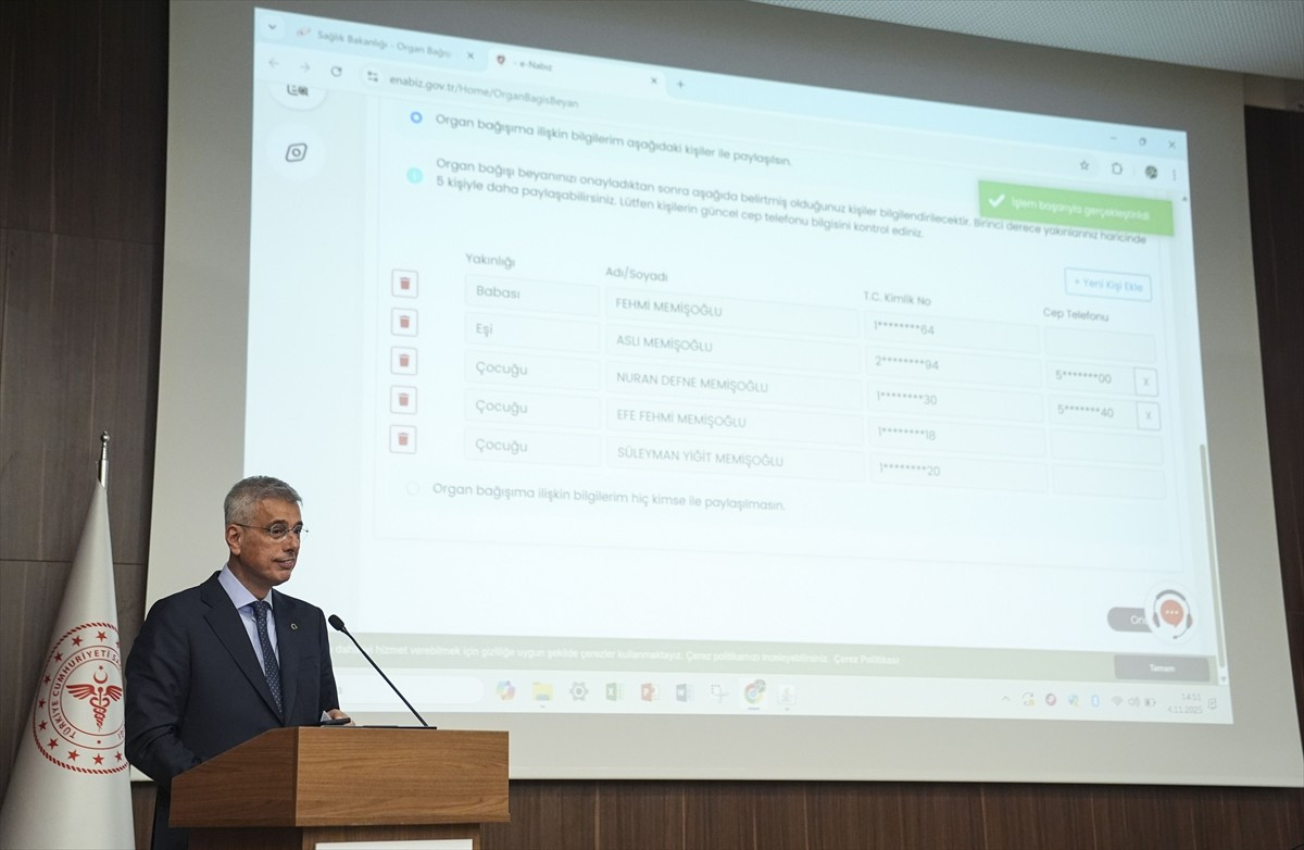 Sağlık Bakanı Kemal Memişoğlu, organ bağışının önemine dikkat çekmek ve farkındalık oluşturmak...