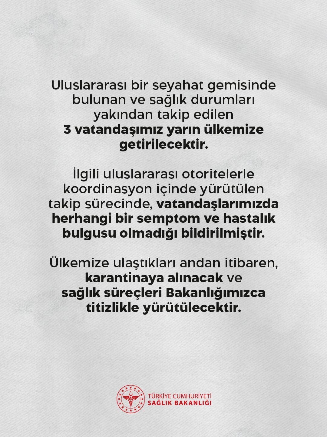 SAĞLIK BAKANLIĞININ SOSYAL MEDYA HESABINDAN AÇIKLAMA YAPILDI