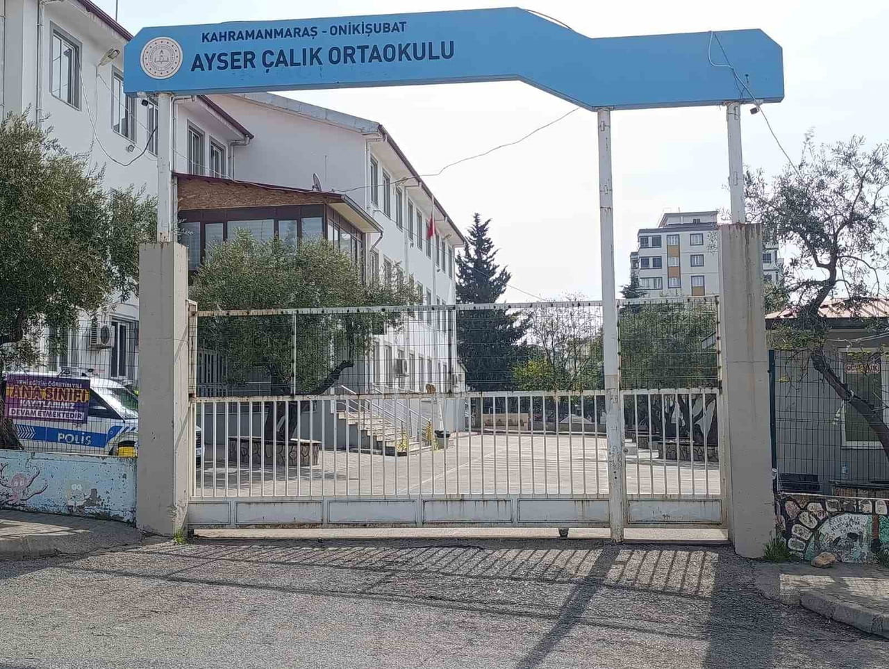 SALDIRININ GERÇEKLEŞTİĞİ KAHRAMANMARAŞ'TA AYSER ÇALIK ORTAOKULU.