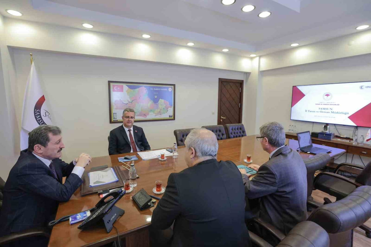 SAMSUN VALİSİ ORHAN TAVLI BAŞKANLIĞINDA DÜZENLENEN TOPLANTIYA İLGİLİ KURUM MÜDÜRLERİ...