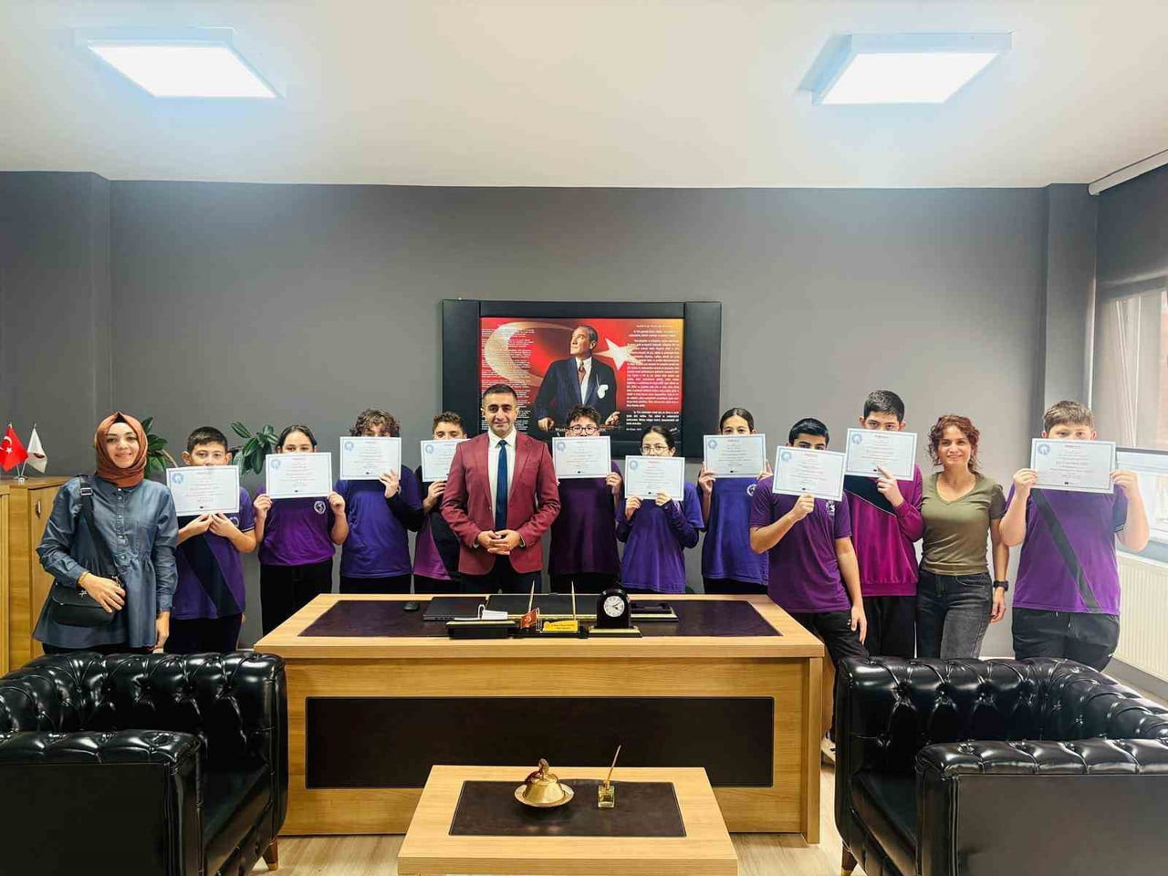 SAMSUN'DA BULUNAN ATATÜRK ORTAOKULU ÖNCÜLÜĞÜNDE TÜRKİYE, LİTVANYA, ROMANYA VE ÜRDÜN’DEN OKULLARIN...