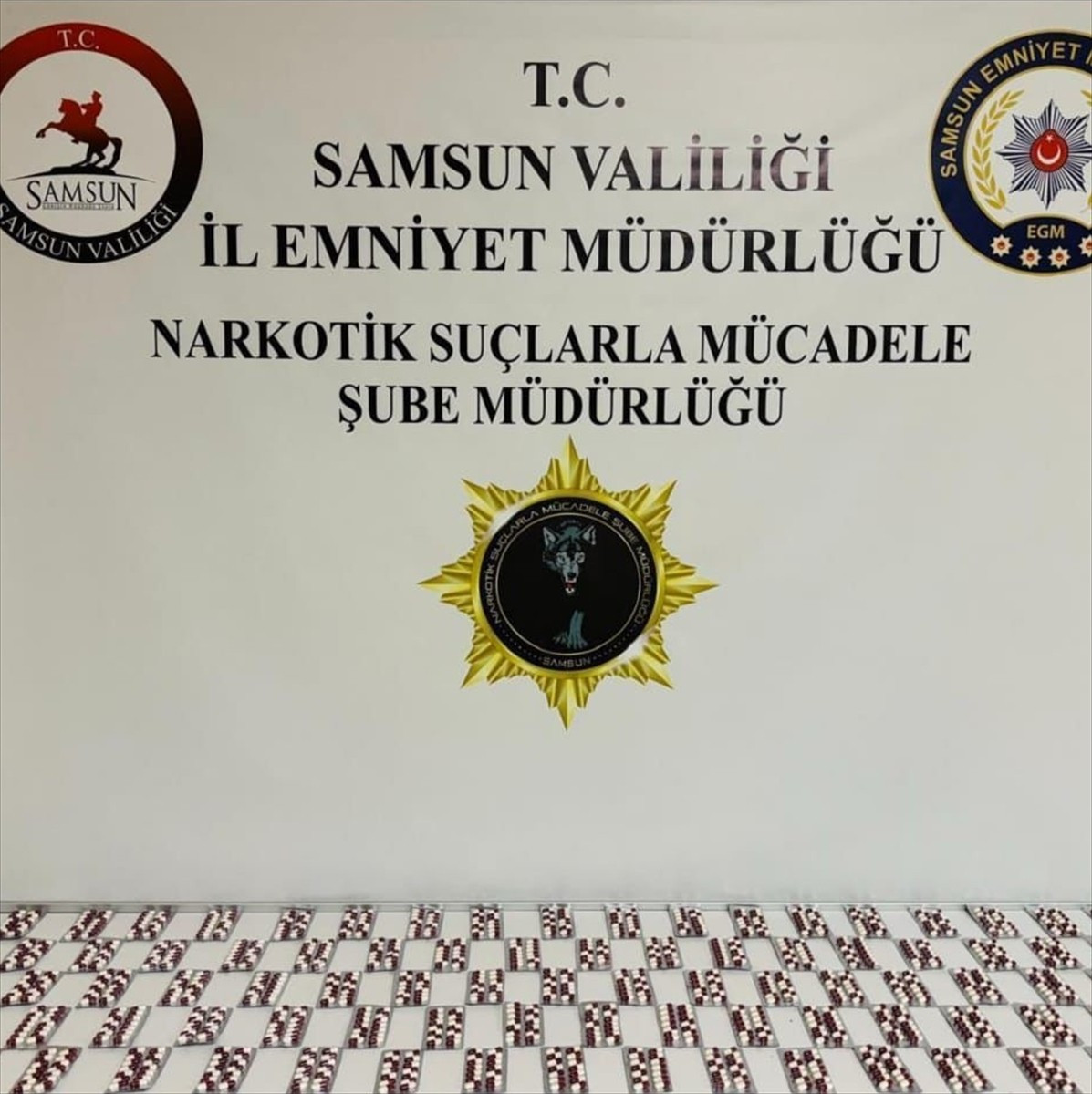 Samsun'da düzenlenen uyuşturucu operasyonunda çeşitli miktarlarda uyuşturucu madde ve ruhsatsız...