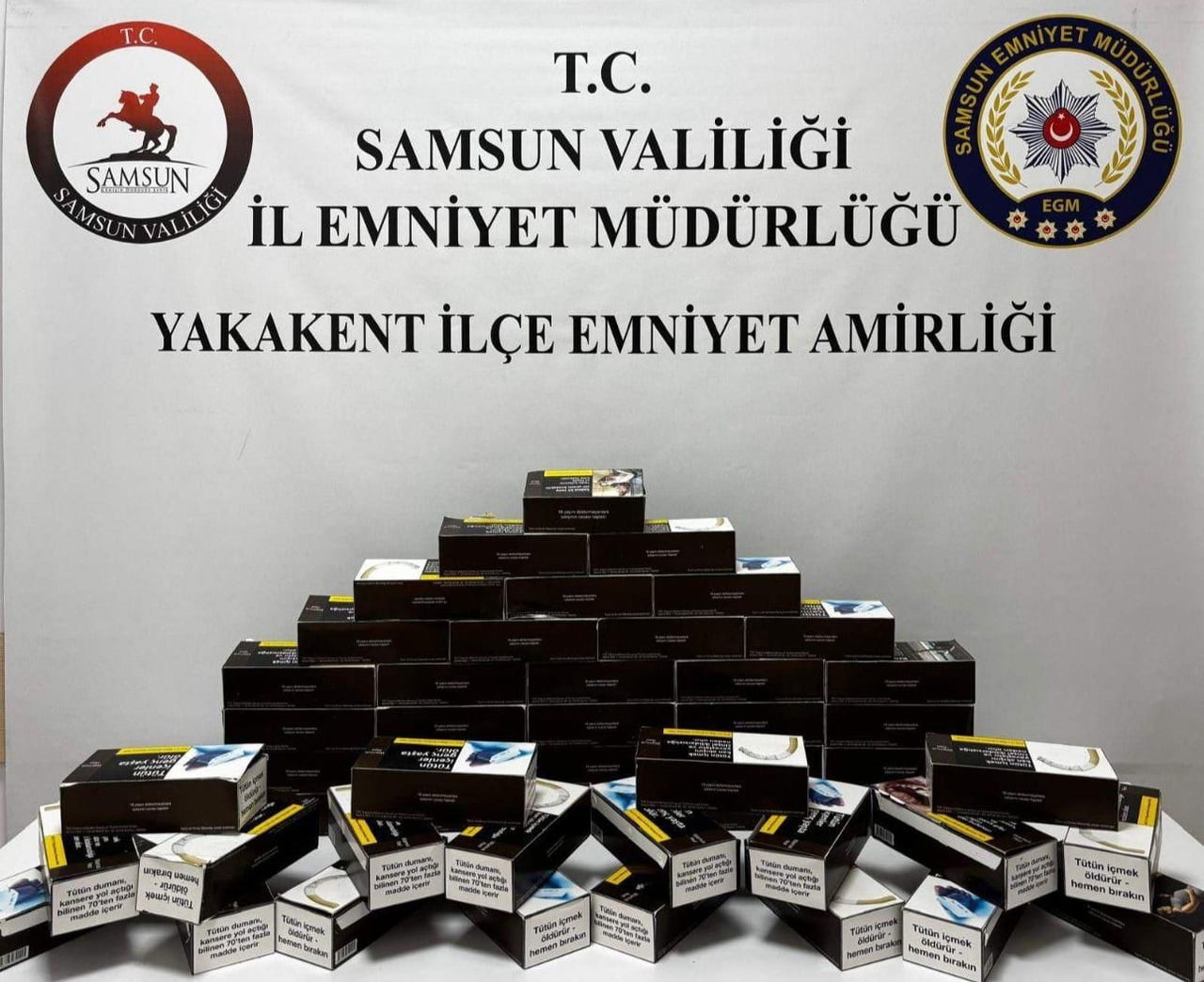 SAMSUN’UN ALAÇAM VE YAKAKENT İLÇELERİNDE DÜZENLENEN İKİ AYRI OPERASYONDA TOPLAM 20 BİN ADET...