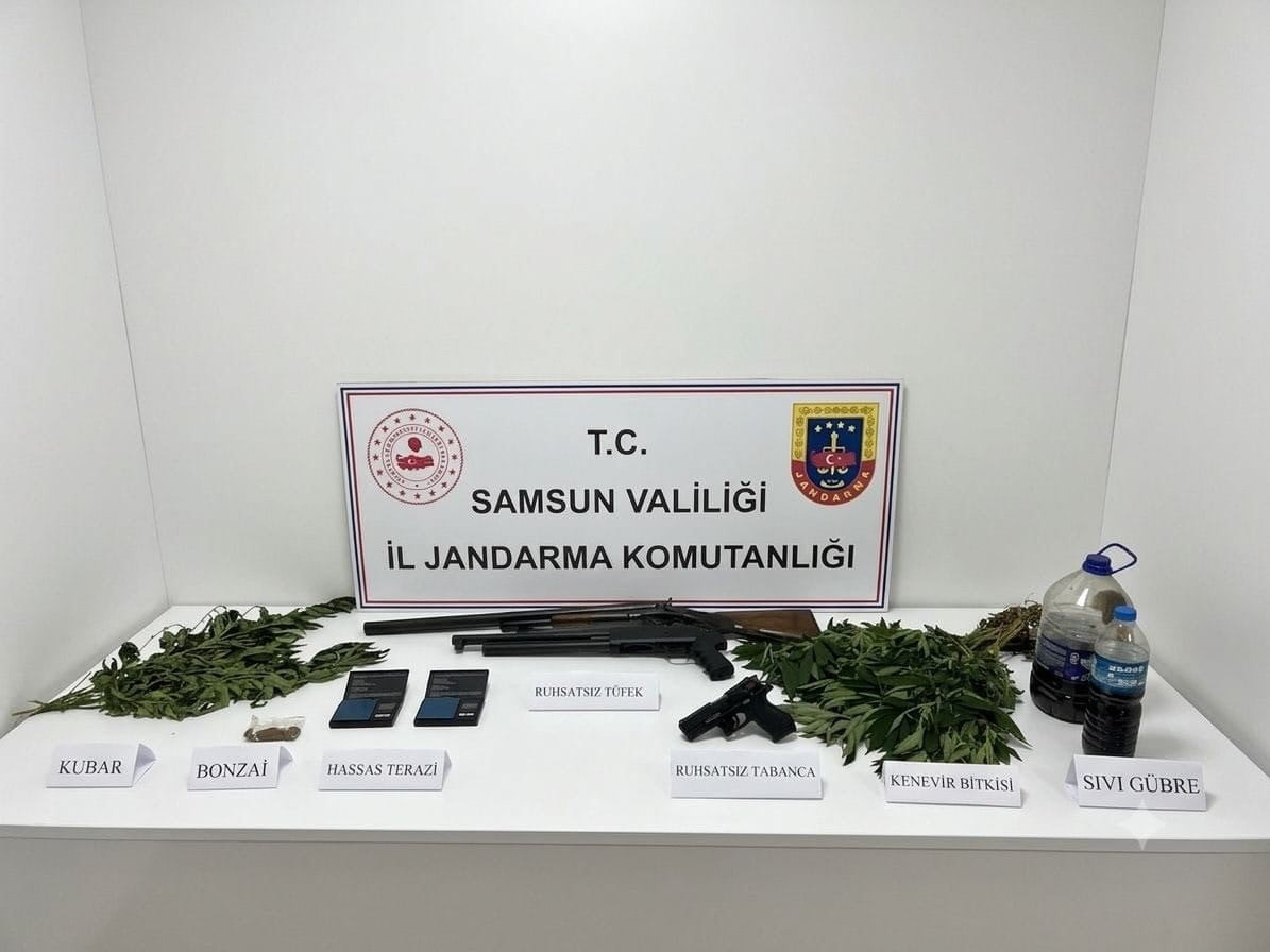 SAMSUN’UN BAFRA İLÇESİNDE JANDARMA EKİPLERİNİN DÜZENLEDİĞİ UYUŞTURUCU OPERASYONUNDA UYUŞTURUCU...